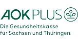 AOK PLUS Logo mit Text: Die Gesundheitskasse f&uuml;r Sachsen und Th&uuml;ringen.