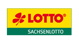 Lotto Sachsenlotto Logo mit rotem Kleeblatt auf gelbem Hintergrund