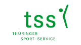 Gr&uuml;nes tss Logo mit Schriftzug &bdquo;Th&uuml;ringer Sport-Service&ldquo; darunter.